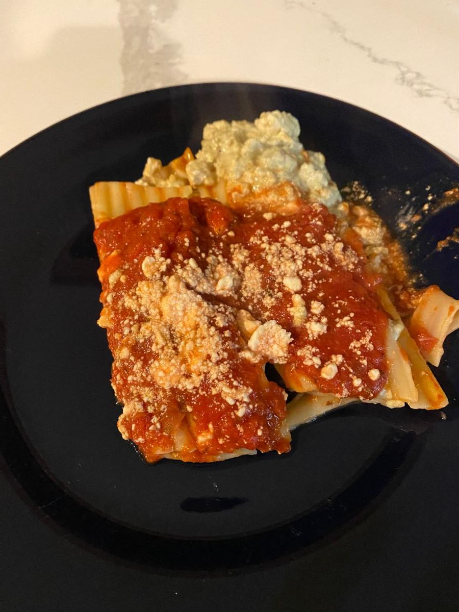 Turkey and goat cheese manicotti