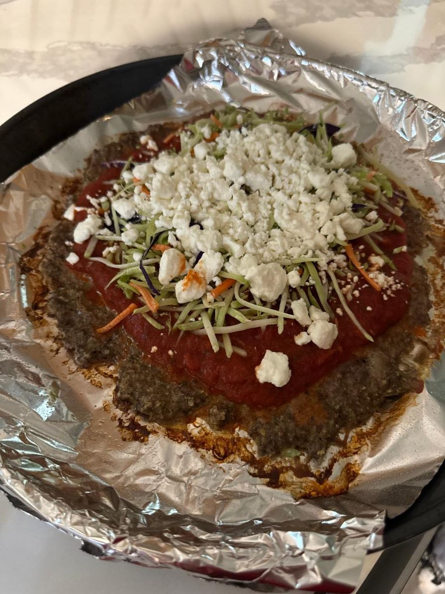 Hamburger pizza made the Fitness Way